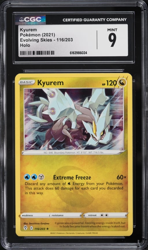 2021 Pokemon Sword & Shield Evolving Skies Holo Kyurem #116 CGC 9 MINT