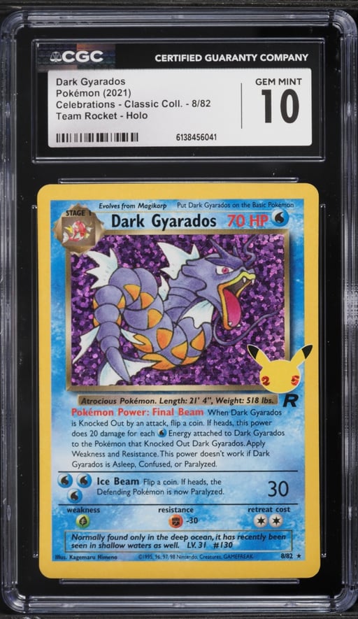 2021 Pokemon Sword & Shield Celebrations Classic Collection Holo Dark Gyarados #8 CGC 10 GEM