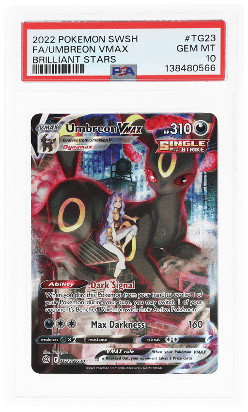 2022 Pokemon Sword and Shield Brilliant Stars Umbreon Vmax #TG23 PSA 10