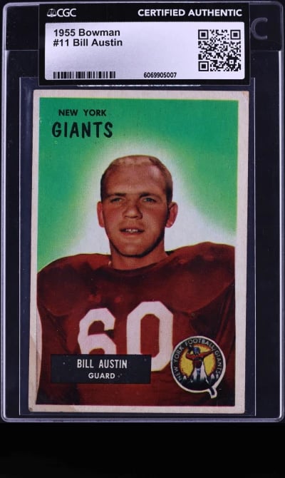 1955 Bowman Football Bill Austin #11 CGC AUTH