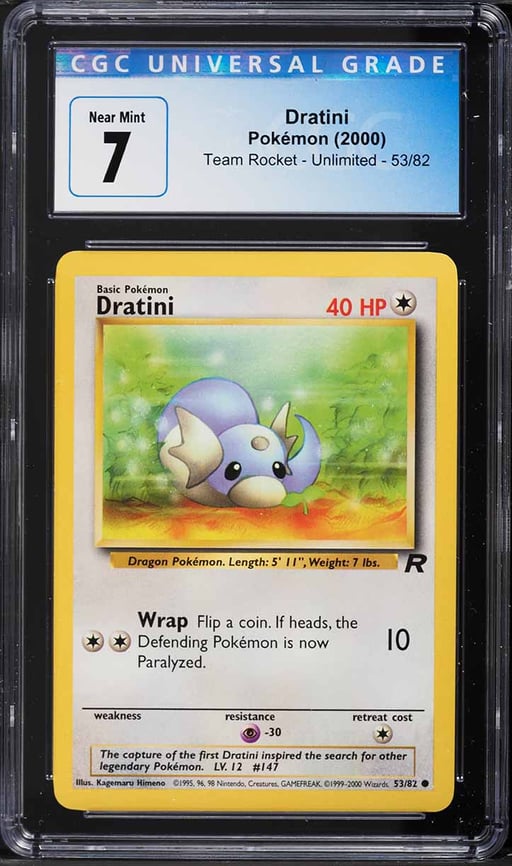 2000 Pokemon Team Rocket Dratini #53 CGC 7 NRMT