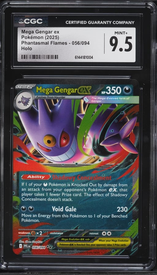 2025 Pokemon Mega Evolution Phantasmal Flames Holo Mega Gengar ex #56 CGC 9.5 MINT+