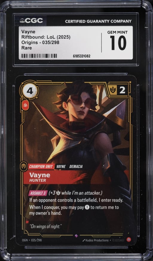 2025 Riftbound: LoL Origins Vayne #035 CGC 10 GEM MINT