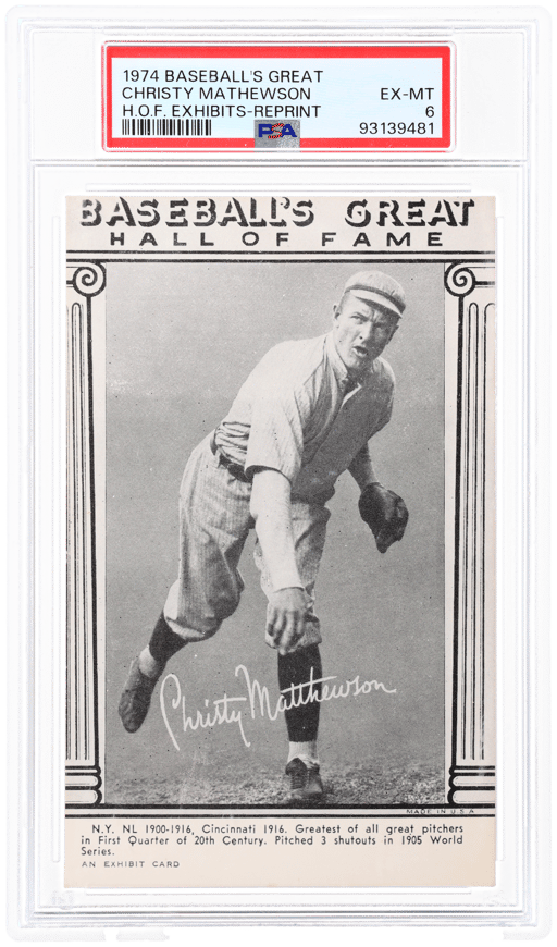 1974 Baseball's Great Hall of Fame Exhibits Reprint Christy Mathewson PSA 6