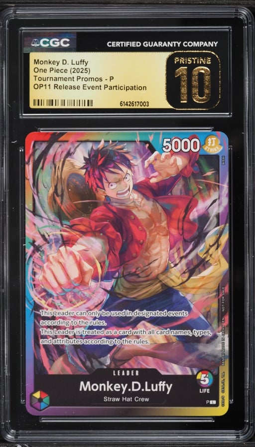 2025 One Piece Promo OP11 Release Event Participation Leader Monkey D. Luffy #P CGC 10 PRISTINE
