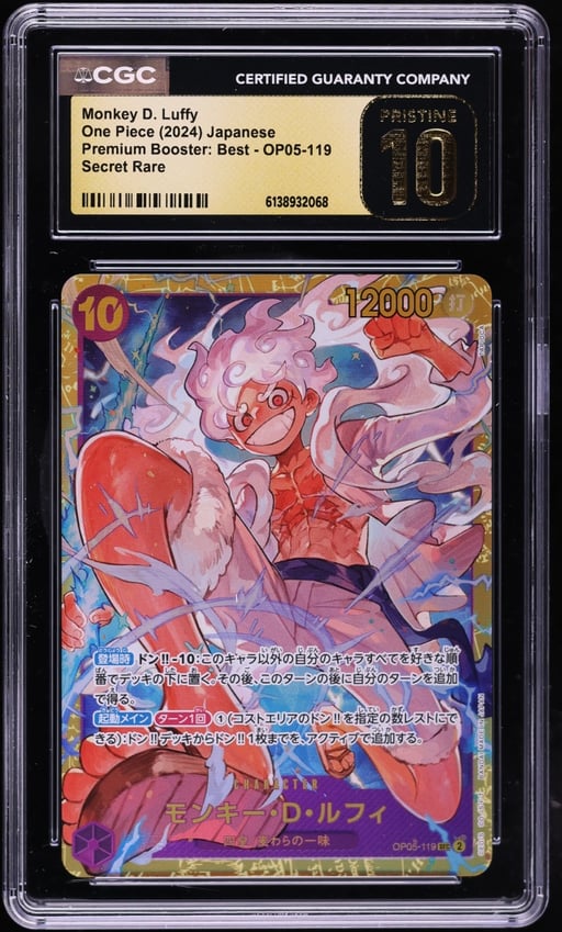 2024 One Piece Japanese Premium Booster Best SEC Monkey D. Luffy #OP05-119 CGC 10 PRISTINE