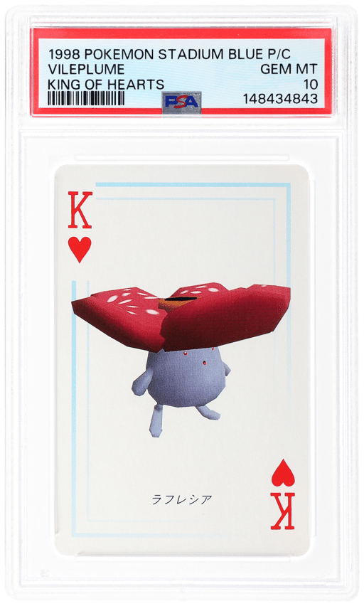 1998 Pokemon Stadium Blue Version Playing Cards King of Hearts Vileplume PSA 10