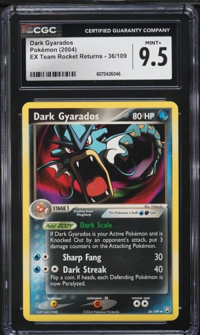 2004 Pokemon EX Team Rocket Returns Dark Gyarados #36 CGC 9.5 MINT+