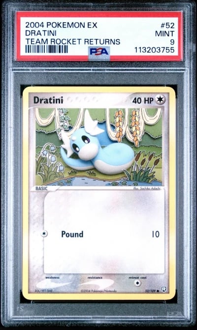 2004 POKEMON EX TEAM ROCKET RETURNS #52 DRATINI PSA 9