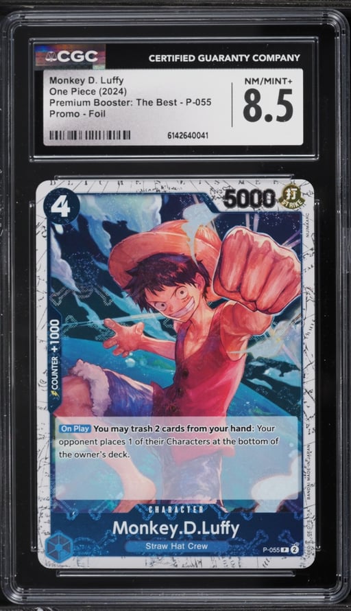 2024 One Piece Premium The Best Promo Foil Monkey D. Luffy #P-055 CGC 8.5 NM-MT+