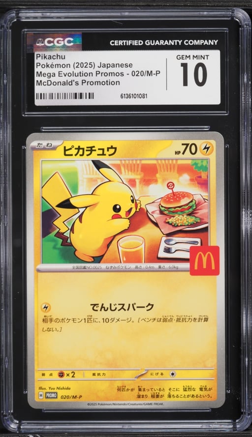 2025 Pokemon Japanese Mega Evolution Promo McDonald's Pikachu #20 CGC 10 GEM MINT