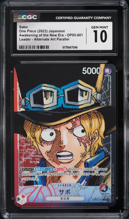 2023 One Piece Japanese Awakening Of The New Era Alt Art Sabo L #OP05-001 CGC 10 GEM MINT