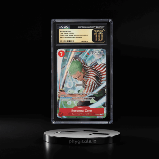 2026 One Piece The Azure Sea's Seven Alt Art Roronoa Zoro #OP14-015 CGC 10 PRISTINE