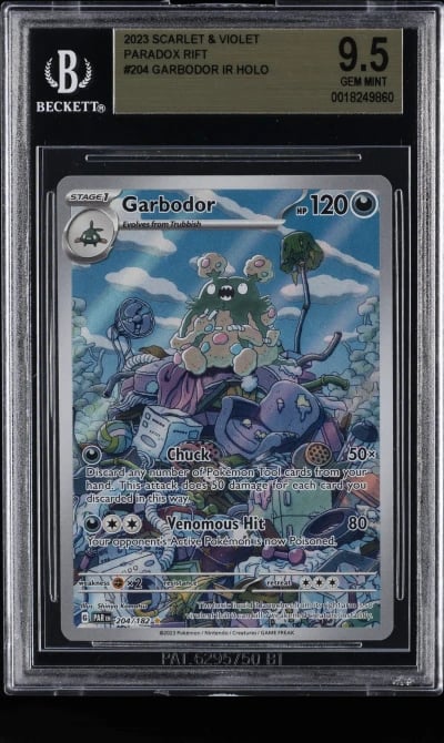2023 POKEMON SCARLET & VIOLET PARADOX RIFT #204/182 GARBODOR BGS 9.5