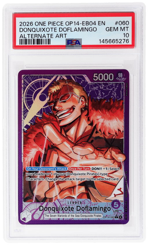 2026 One Piece the Azure Sea's Seven Alternate Art Leader Donquixote Doflamingo #OP14-060 PSA 10