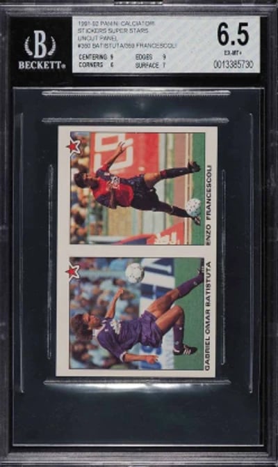 1991 Panini Calciatori Stickers Panel Gabriel Omar Batistuta ROOKIE #259 BGS 6.5