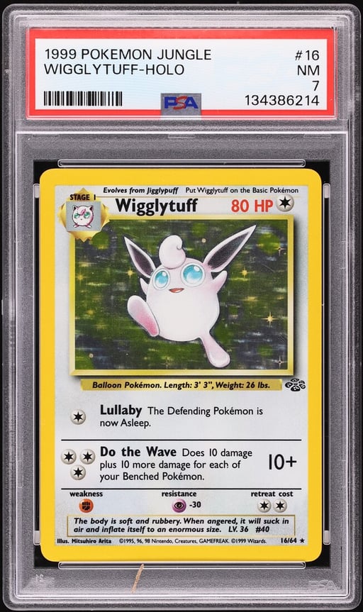 1999 Pokemon Jungle Holo Wigglytuff #16 PSA 7 NRMT