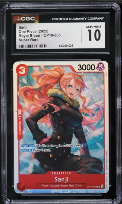 2025 One Piece Royal Blood SR Sanji #OP10-005 CGC 10 GEM MINT