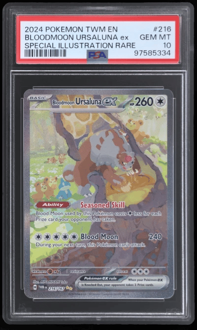 2024 Pokemon Twilight Masquerade Special Illustration Rare Bloodmoon Ursaluna Ex #216 PSA 10