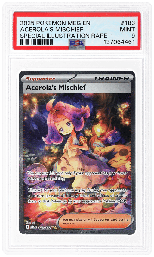 2025 Pokemon Mega Evolution Special Illustration Rare Acerola's Mischief #183 PSA 9