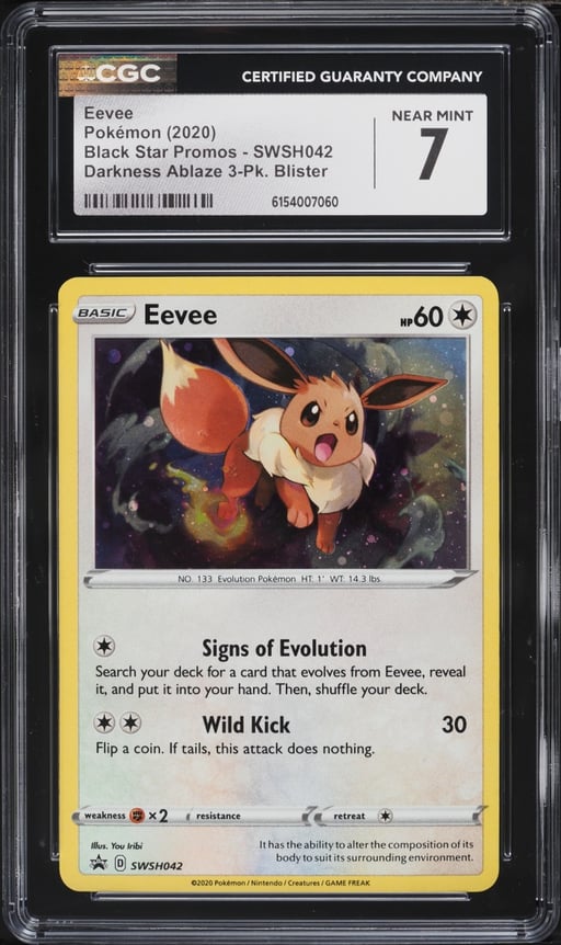 2020 Pokemon Sword & Shield Promo Darkness Ablaze Holo Eevee #SWSH042 CGC 7 NRMT
