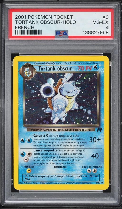 2001 Pokemon French Team Rocket Holo Dark Blastoise #3 PSA 4 VGEX