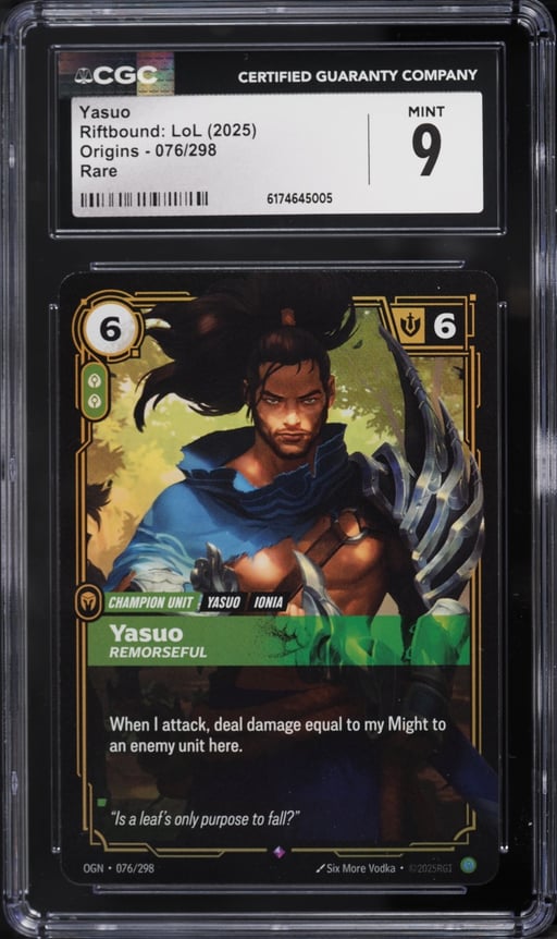 2025 Riftbound League Of Legends LoL Origins Yasuo #76 CGC 9 MINT