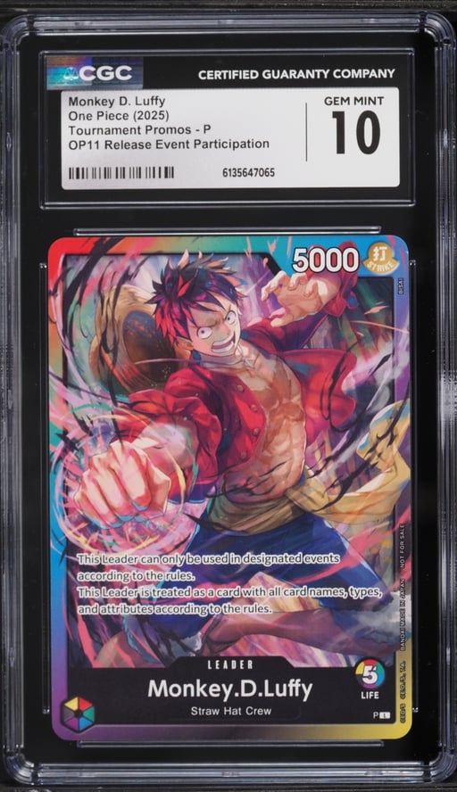 2025 One Piece Promo Tournament Release Event Participation Monkey D. Luffy #P CGC 10 GEM MINT