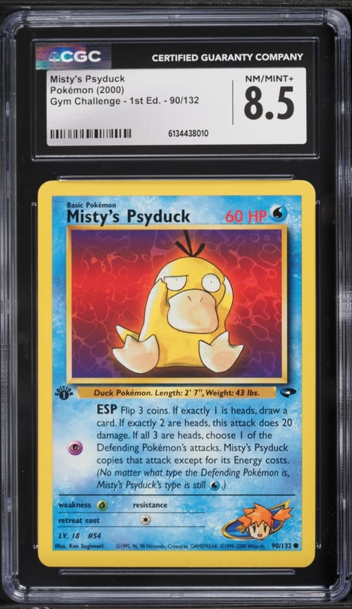 2000 Pokemon Gym Challenge 1st Edition Misty's Psyduck #90 CGC 8.5 NM-MT+