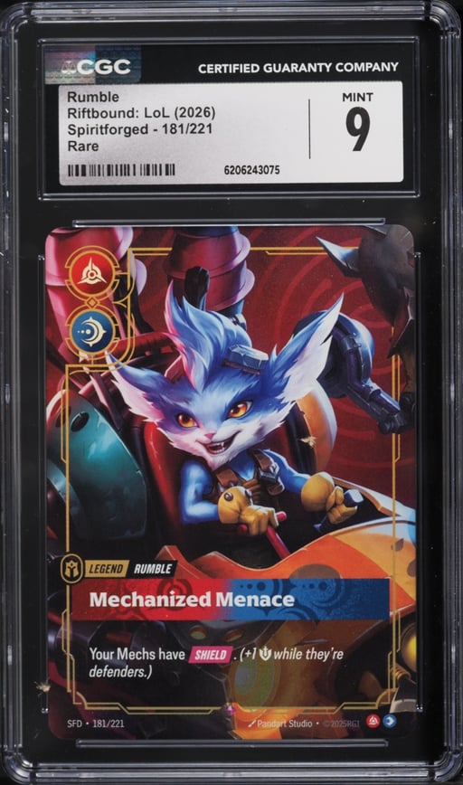 2026 Riftbound League Of Legends LoL Spiritforged Rumble #181 CGC 9 MINT