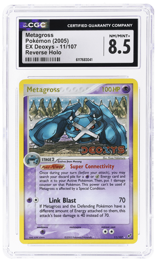 2005 Pokemon Ex Deoxys Reverse Foil Metagross #11 CGC 8.5