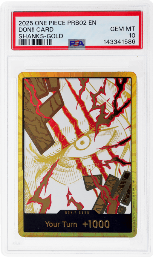 2025 One Piece Premium Booster the Best Vol 2 Shanks Gold Don Card PSA 10