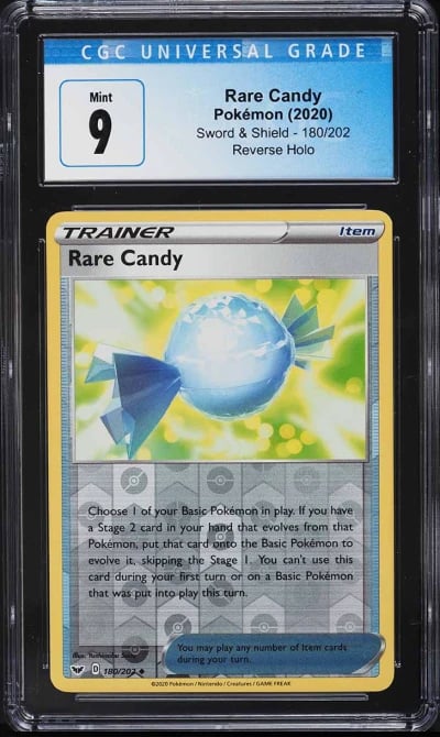 2020 Pokemon Sword & Shield Reverse Holo Rare Candy #180 CGC 9 MINT