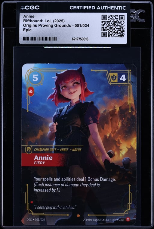 2025 Riftbound League Of Legends LoL Origins Proving Grounds Annie #1 CGC AUTH