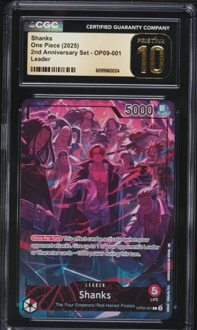 2025 One Piece 2nd Anniversary Set Leader Shanks #OP09-001 CGC 10 PRISTINE