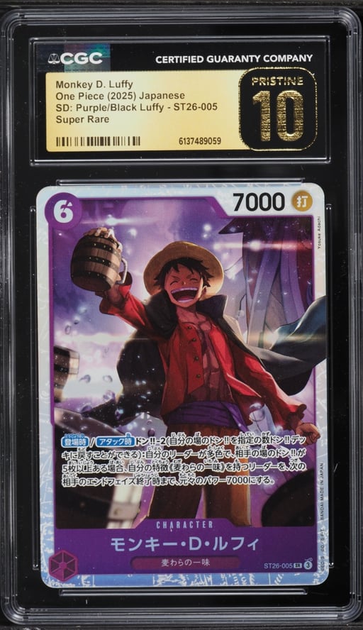 2025 One Piece Japanese Starter Deck Purple Black SR Monkey D. Luffy #ST26-005 CGC 10 PRISTINE