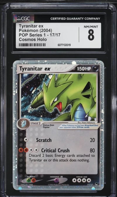 2004 Pokemon POP Series 1 Cosmos Holo Tyranitar ex #17 CGC 8 NM-MT