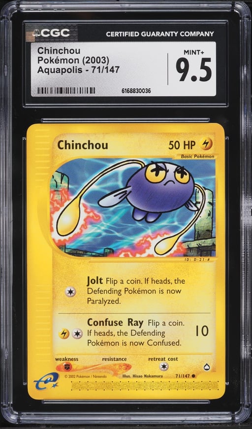 2003 Pokemon Aquapolis Chinchou #71 CGC 9.5 MINT+