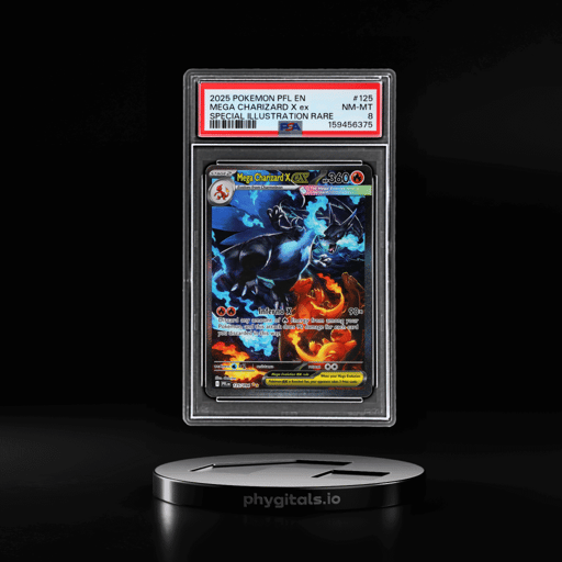 2025 Pokemon Mega Evolution Phantasmal Flames Special Illustration Rare Mega Charizard X Ex #125 PSA 8
