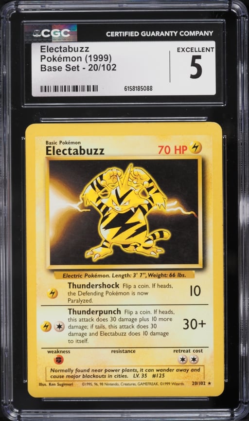 1999 Pokemon Base Set Electabuzz #20 CGC 5 EX