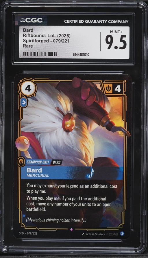 2026 Riftbound League Of Legends LoL Spiritforged Bard #79 CGC 9.5 MINT+