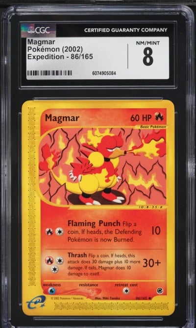 2002 Pokemon Expedition Magmar #86 CGC 8 NM-MT