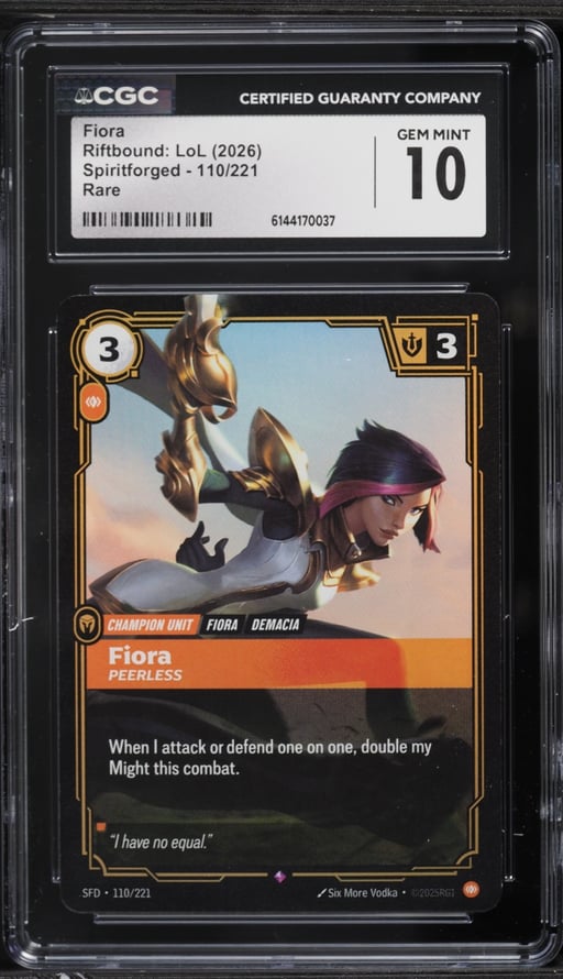 2026 Riftbound League Of Legends Spiritforged Fiora #110 CGC 10 GEM MINT