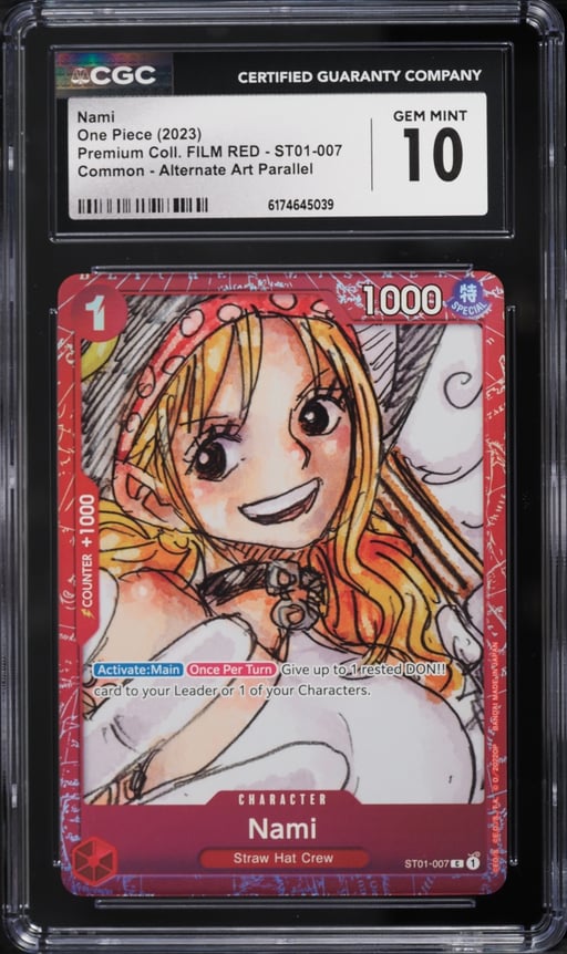 2023 One Piece Premium Collection Film Red Alt Art Nami #ST01-007 CGC 10 GEM MINT