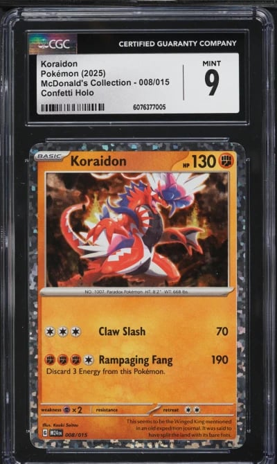 2025 Pokemon SV McDonald's Collection Confetti Holo Koraidon #8 CGC 9 MINT