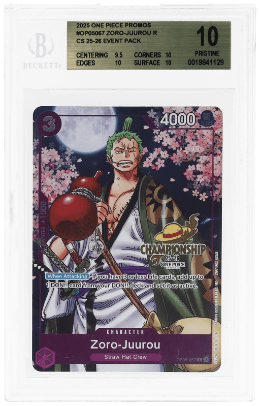 2025 One Piece Championship Event Pack Zoro Juurou #OP05-067 BGS 10