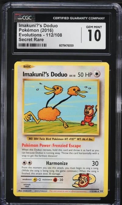 2016 Pokemon XY Evolutions Imakuni?'s Doduo #112 CGC 10 GEM MINT