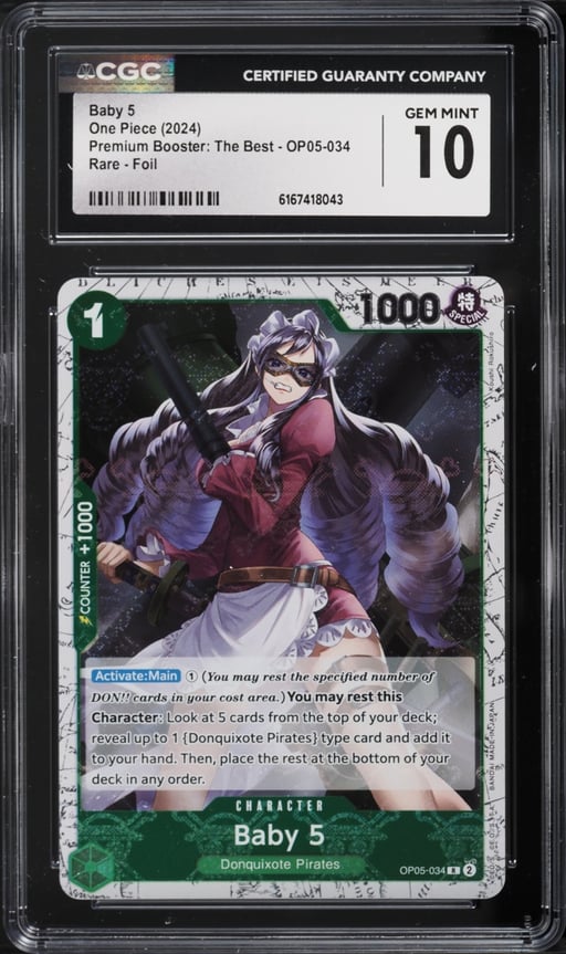2024 One Piece Premium Booster: The Best Foil Baby 5 #OP05-034 CGC 10 GEM MINT