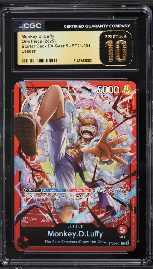 2025 One Piece Starter Deck EX Gear 5 Leader Monkey D. Luffy #ST21-001 CGC 10 PRISTINE