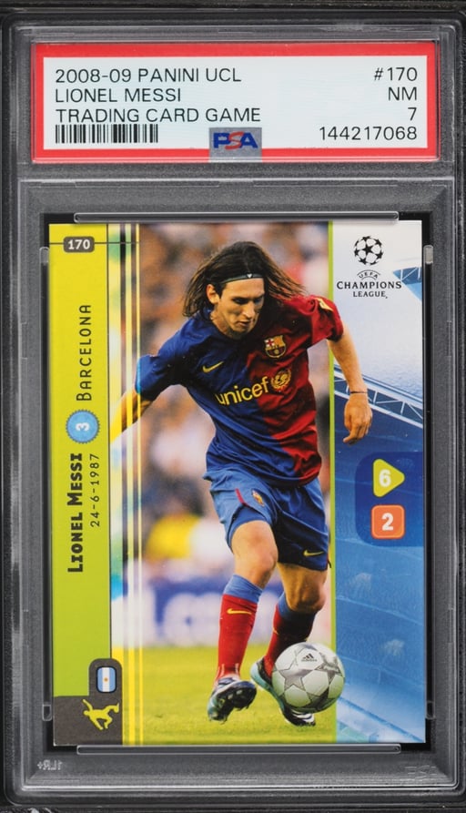 2008 Panini UEFA TCG Lionel Messi #170 PSA 7 NRMT